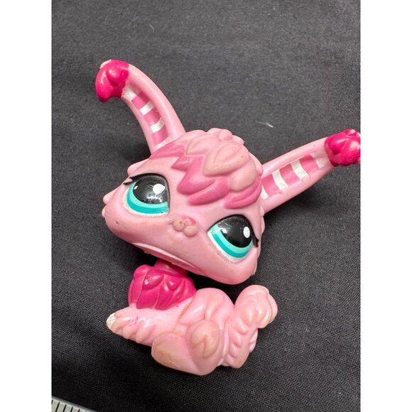 Rare Littlest Pet Shop Bunny Figure #1353 LPS 2007 Hasbro Angora Pink Collectibl - Picture 4 of 6